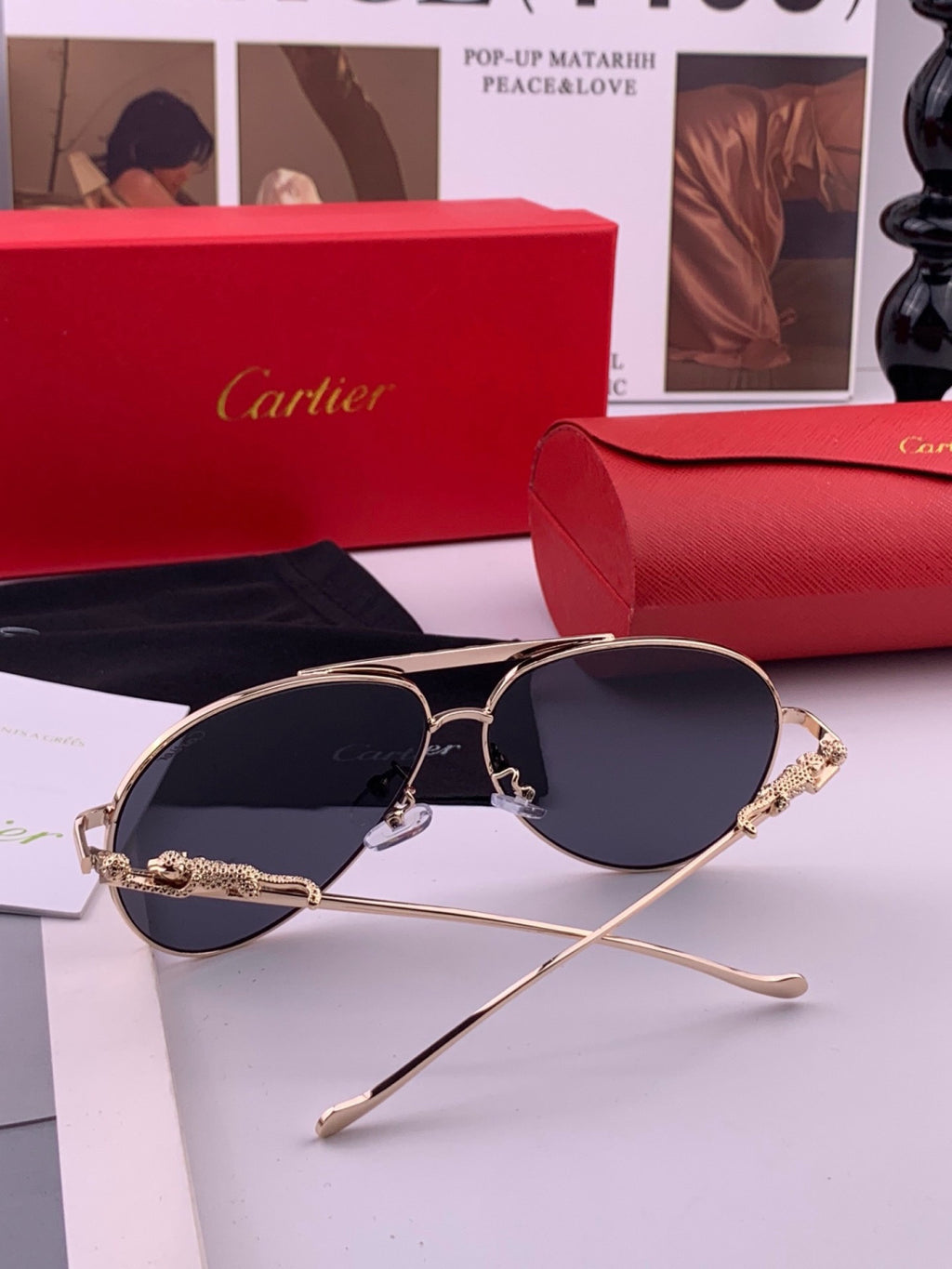 Cartier K41758 Fashion Red Lens Sunglasses for Men & Women - 432217 - detail image 6