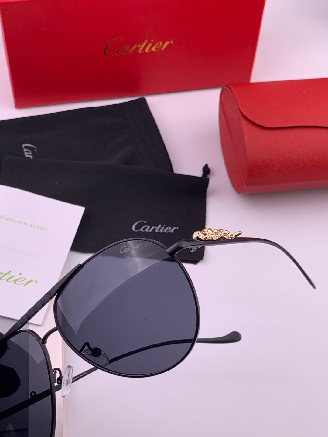 Cartier K41758 Fashion Black Lens Sunglasses for Men & Women - 432218 - detail image 6