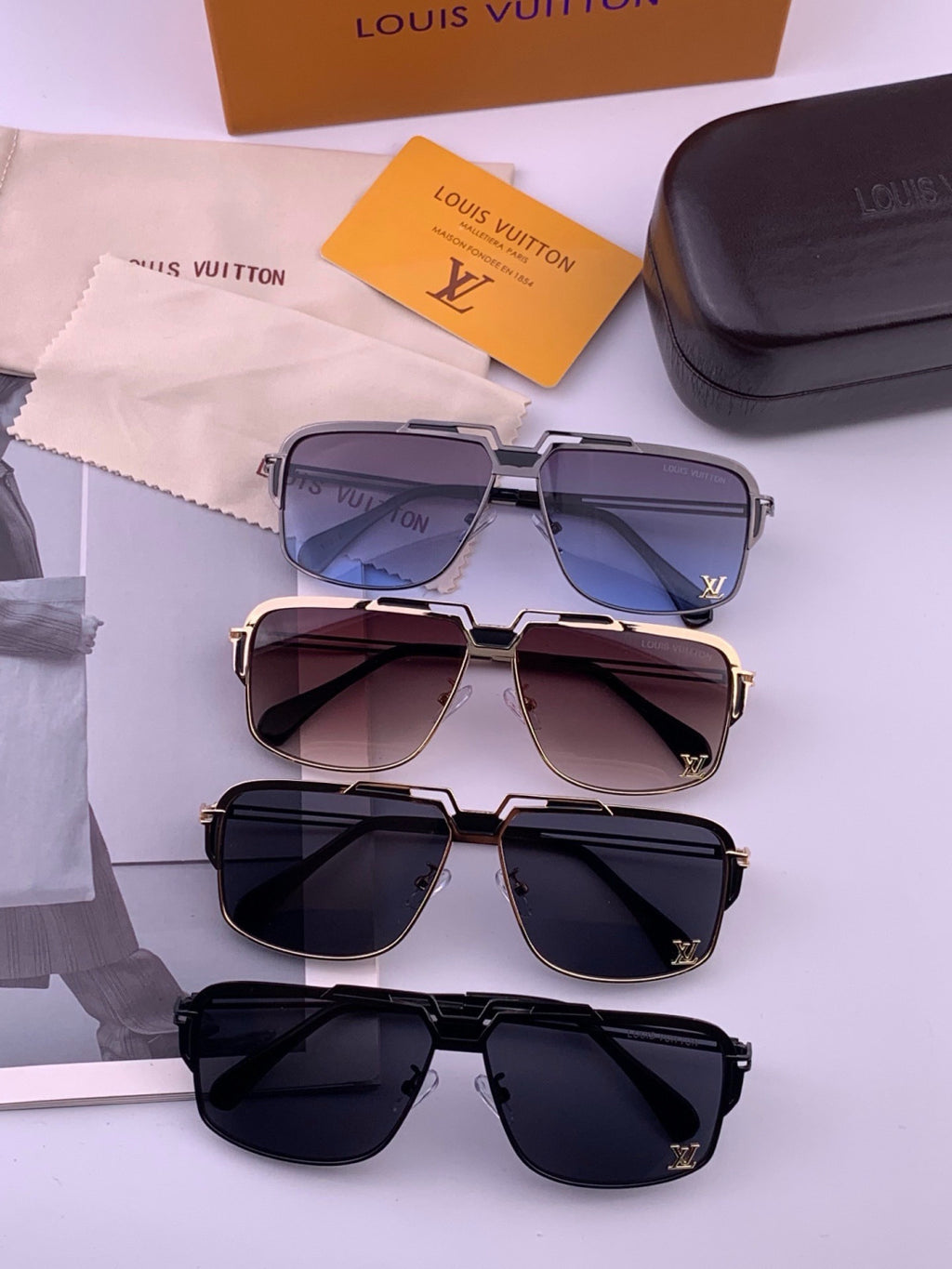 Louis Vuitton L91757 Aviator Black Lens Sunglasses for Men & Women - 431202 - detail image 8