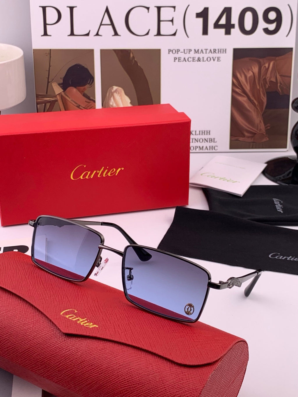 Cartier K51758 Fashion Black Lens Sunglasses for Men & Women - 432211 - detail image 3