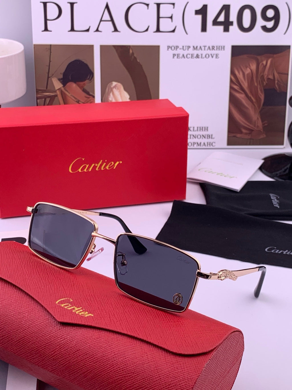 Cartier K51758 Fashion Black Lens Sunglasses for Men & Women - 432211