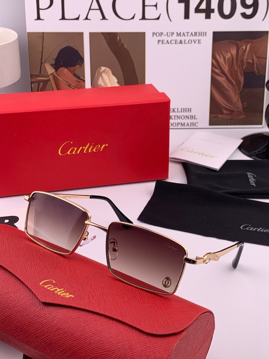 Cartier K51758 Fashion Black Lens Sunglasses for Men & Women - 432211 - detail image 2