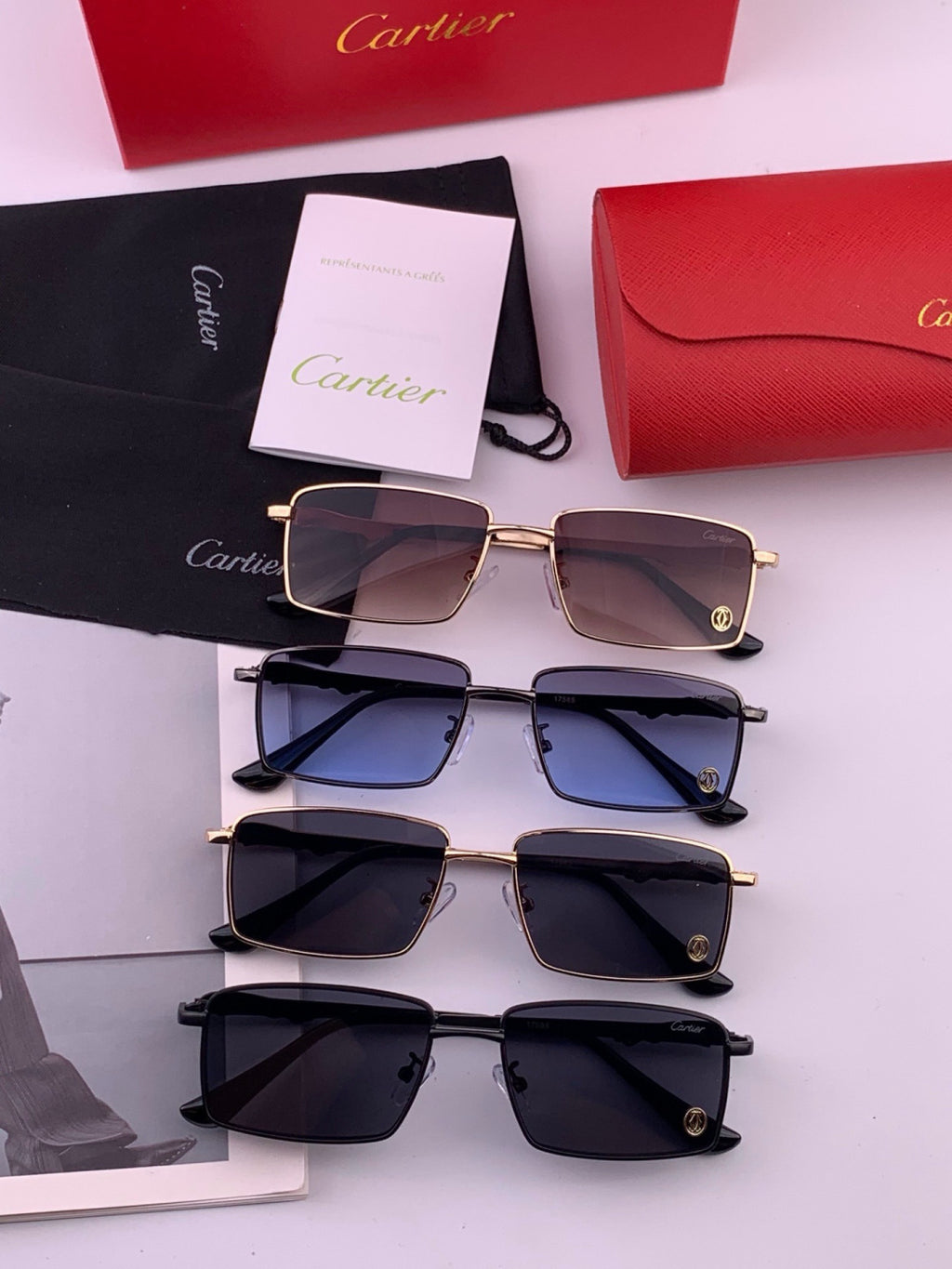 Cartier K51758 Fashion Black Lens Sunglasses for Men & Women - 432211 - detail image 8