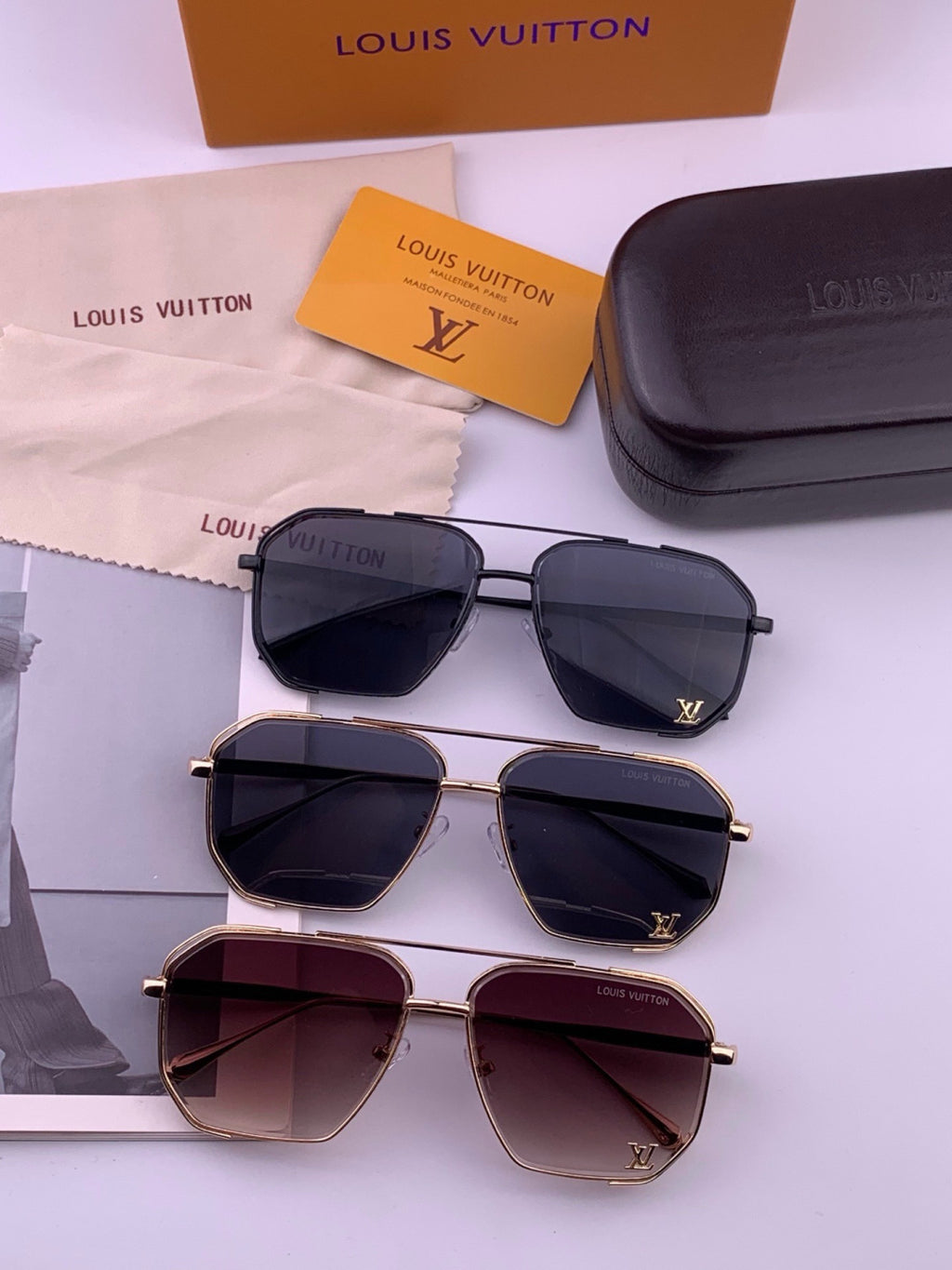 Louis Vuitton L31758 Aviator Black Lens Sunglasses for Men & Women - 431203 - detail image 8