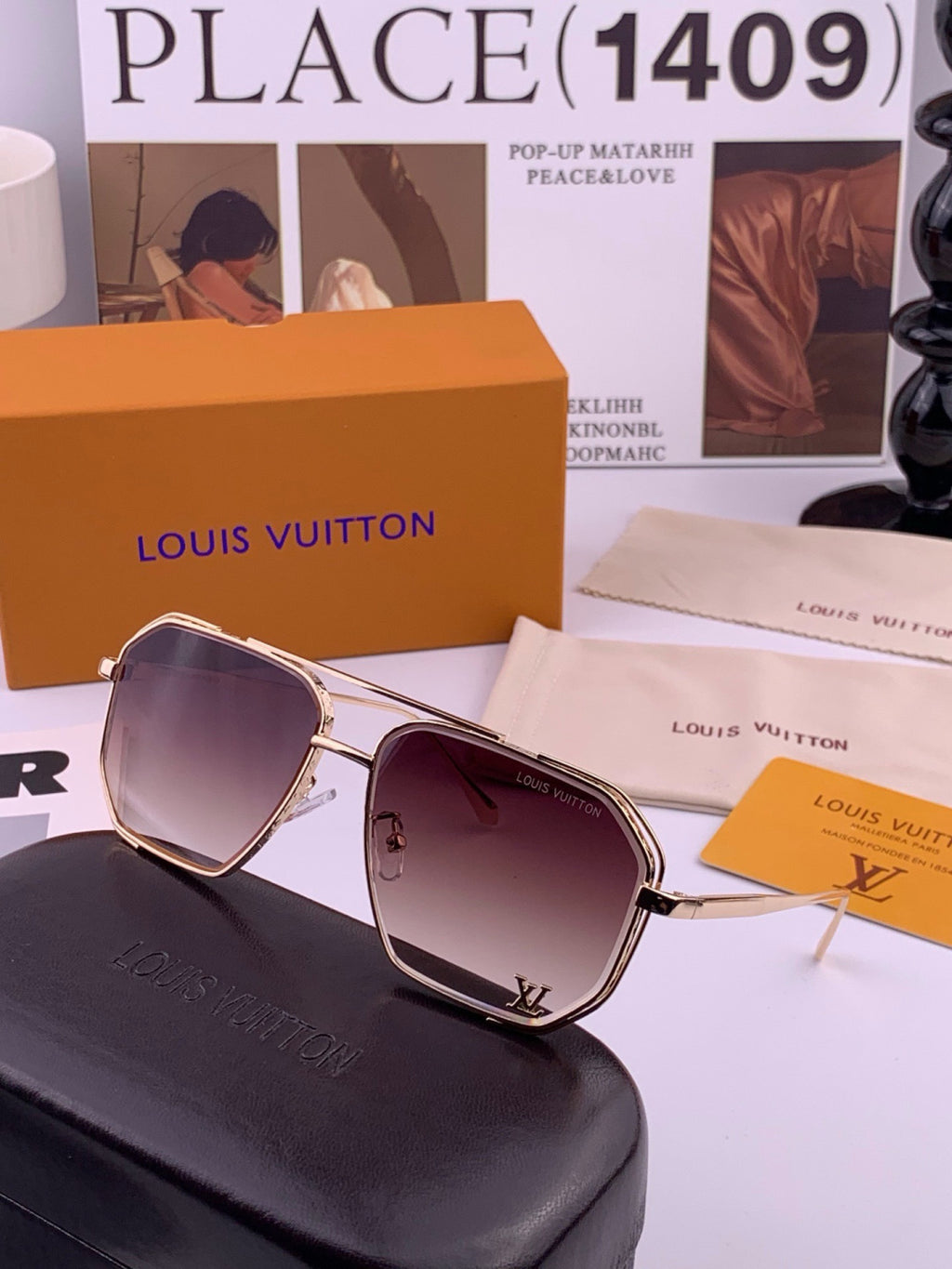 Louis Vuitton L31758 Aviator Black Lens Sunglasses for Men & Women - 431203 - detail image 5