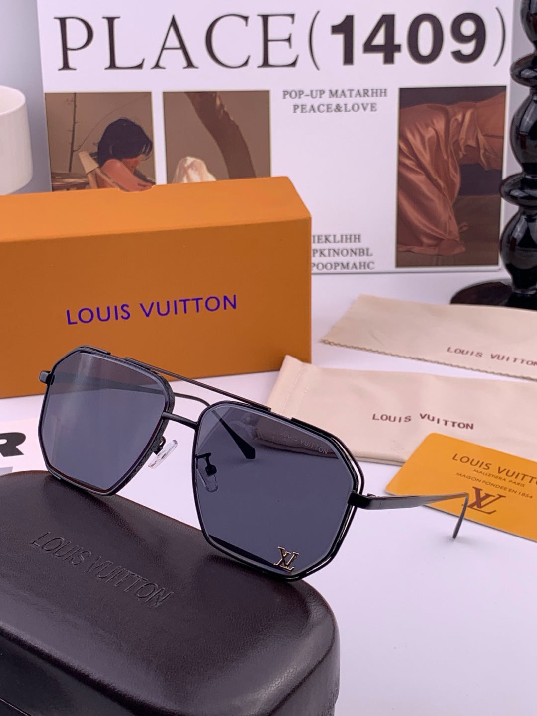Louis Vuitton L31758 Aviator Black Lens Sunglasses for Men & Women - 431203 - detail image 6