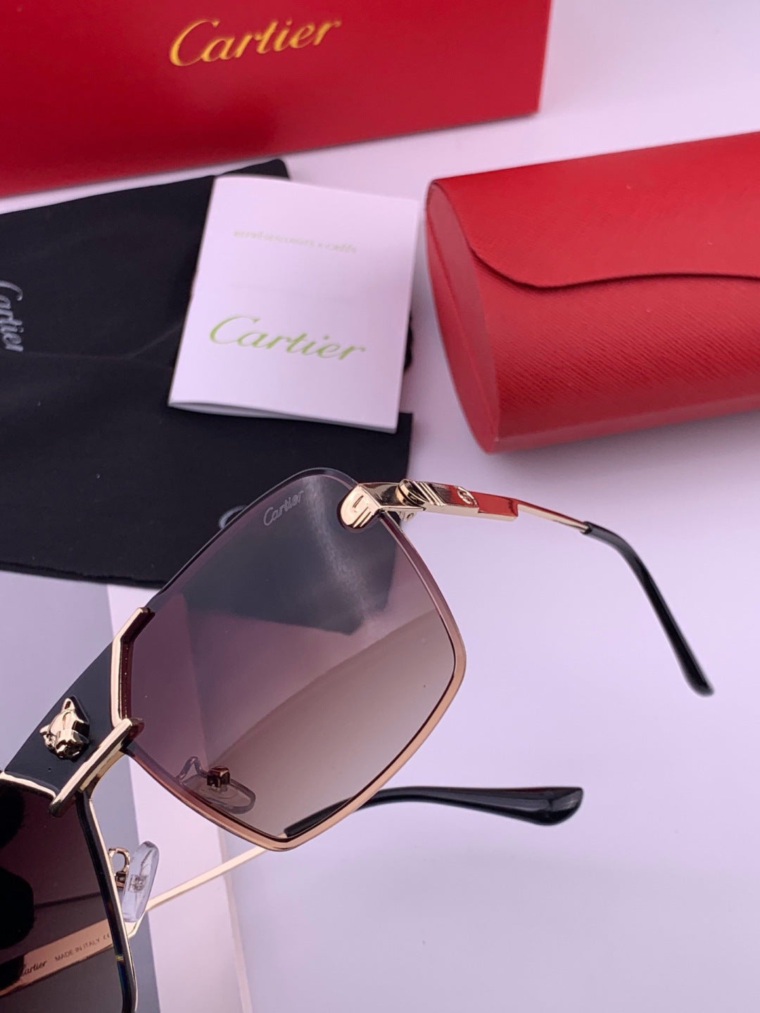 Cartier K11735 Fashion Black Lens Sunglasses for Men & Women - 432214 - detail image 6