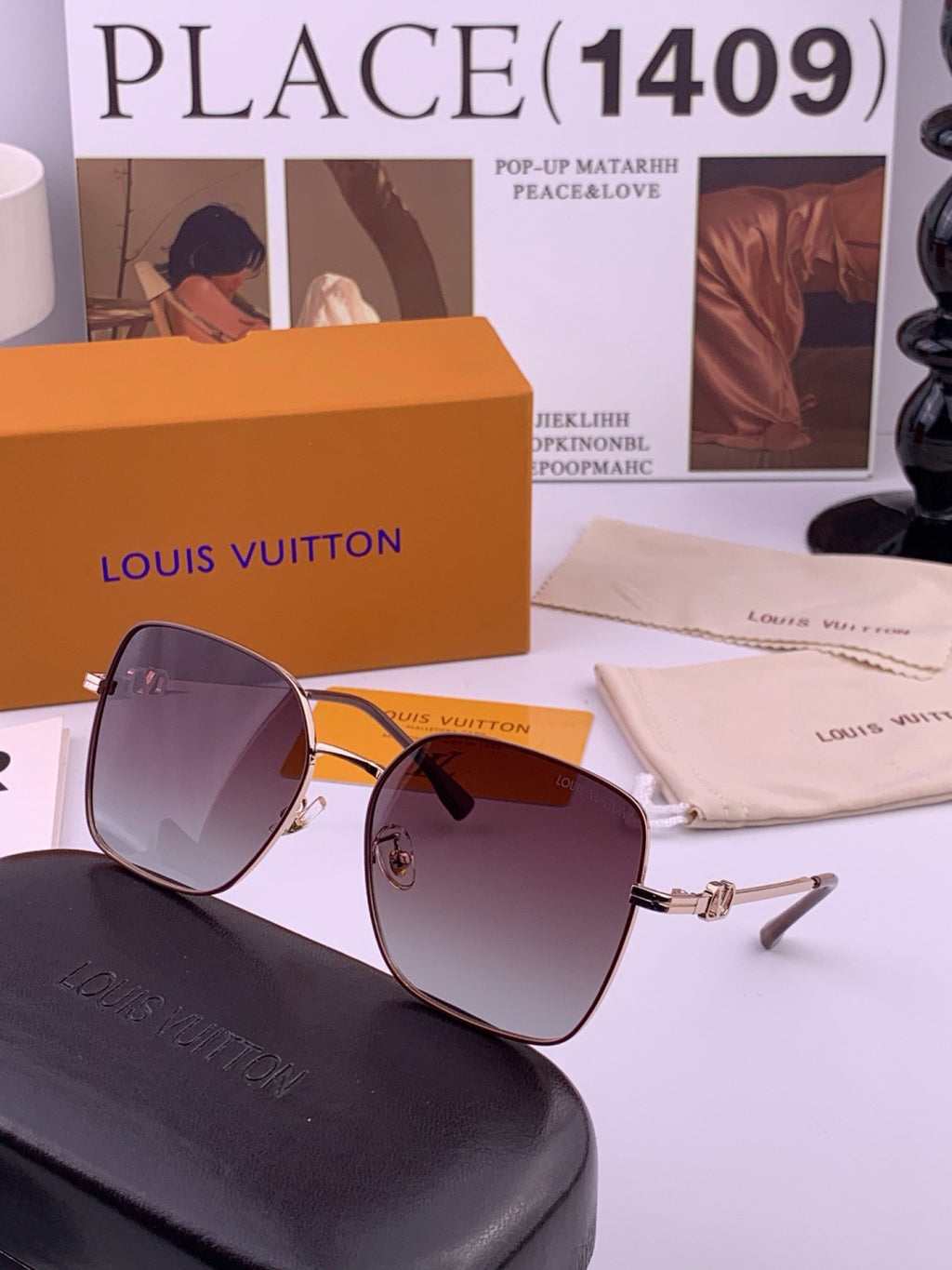 Louis Vuitton L8191 Polarized Aviator Gold Lens Sunglasses for Men & - 431204 - detail image 4