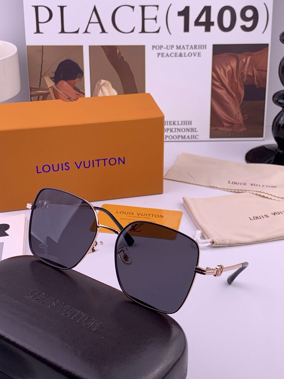 Louis Vuitton L8191 Polarized Aviator Gold Lens Sunglasses for Men & - 431204 - detail image 3