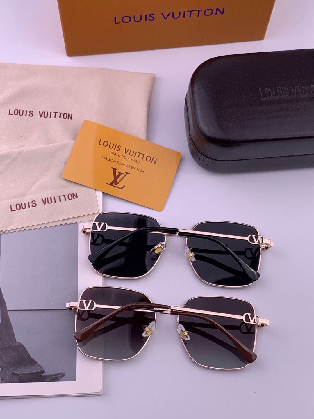 Louis Vuitton L8191 Polarized Aviator Gold Lens Sunglasses for Men & - 431204 - detail image 6