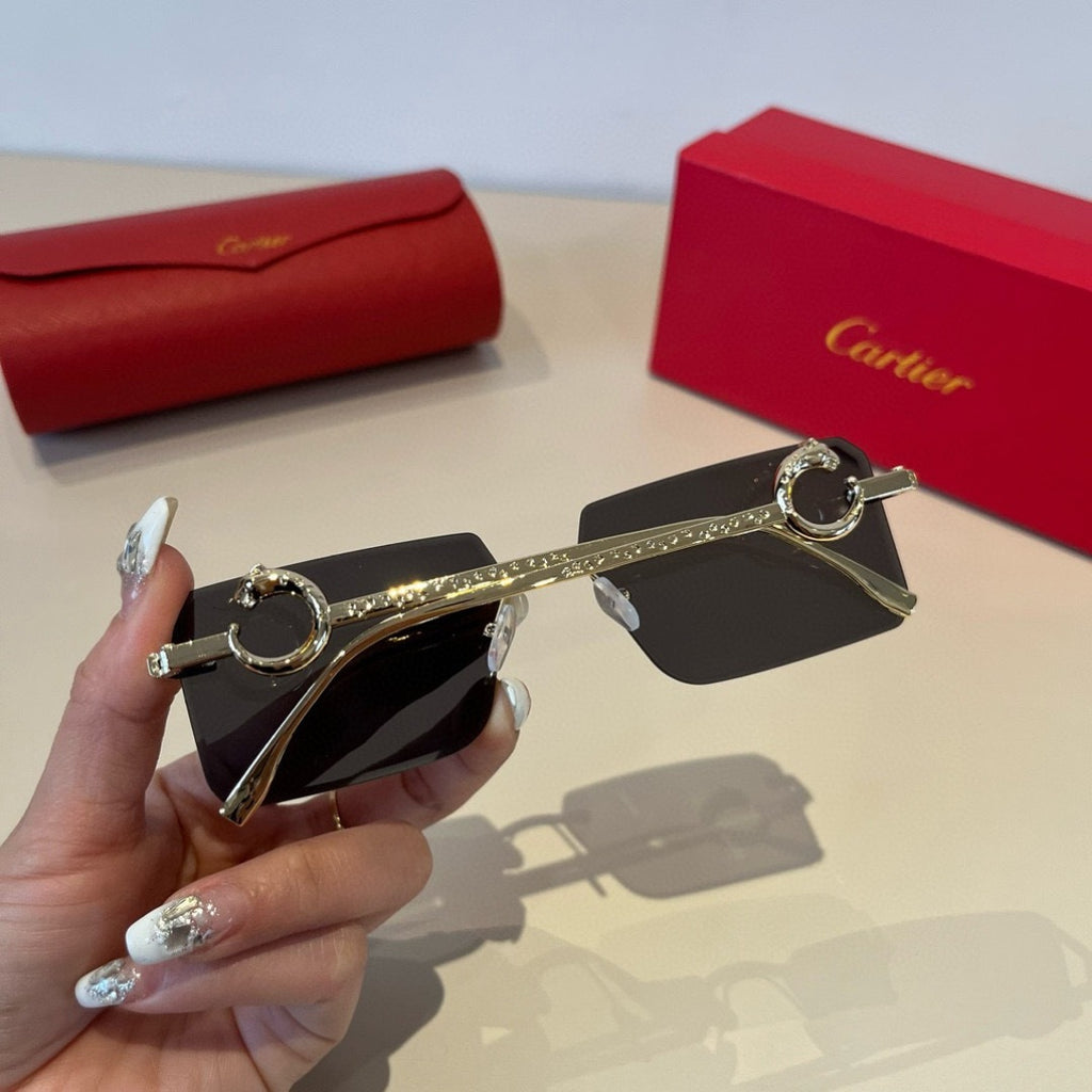 Cartier Lightweight Metal Rimless Silver Lens Sunglasses for Men & Wo - 432401 - detail image 5