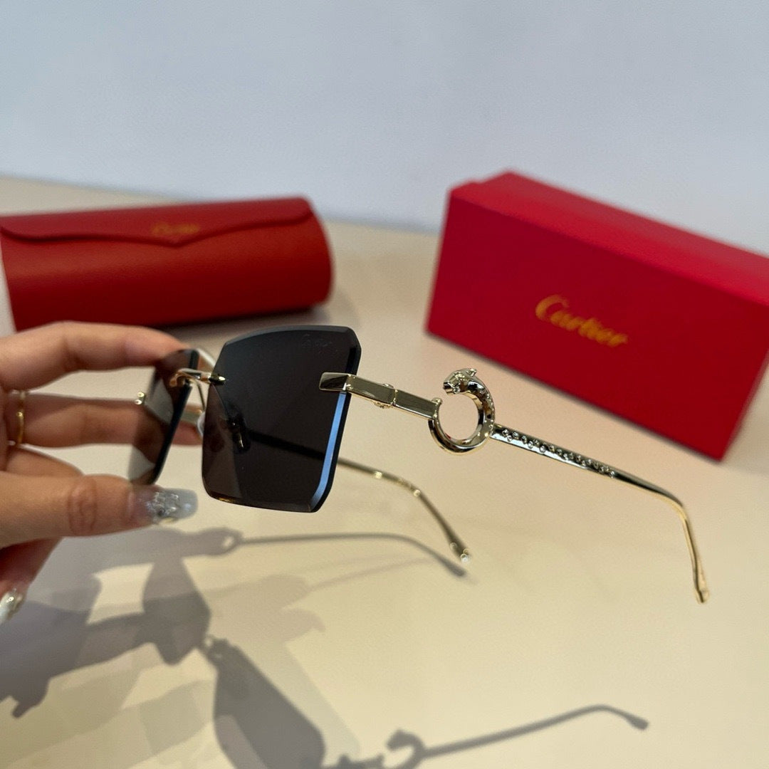 Cartier Lightweight Metal Rimless Silver Lens Sunglasses for Men & Wo - 465773 - detail image 4
