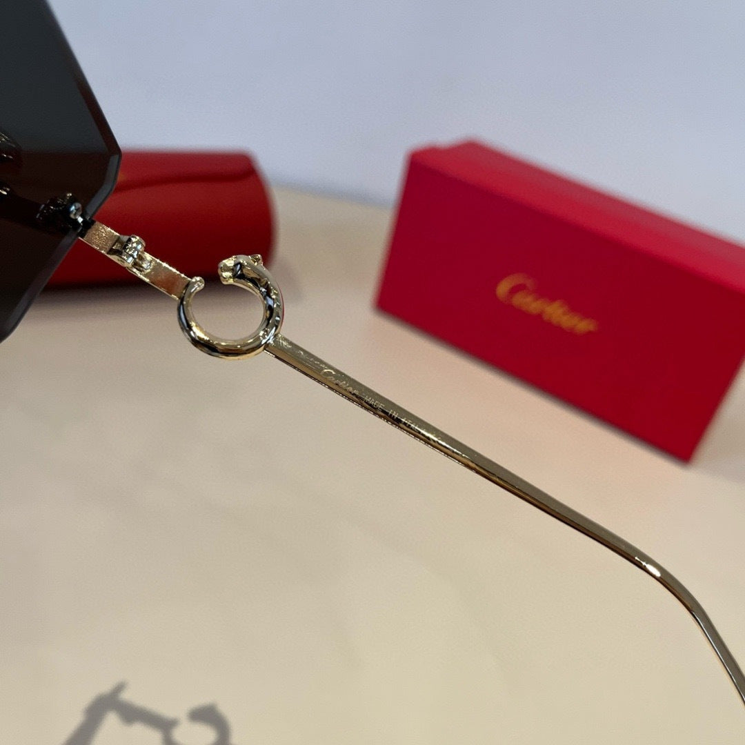 Cartier Lightweight Metal Rimless Silver Lens Sunglasses for Men & Wo - 432401 - detail image 8