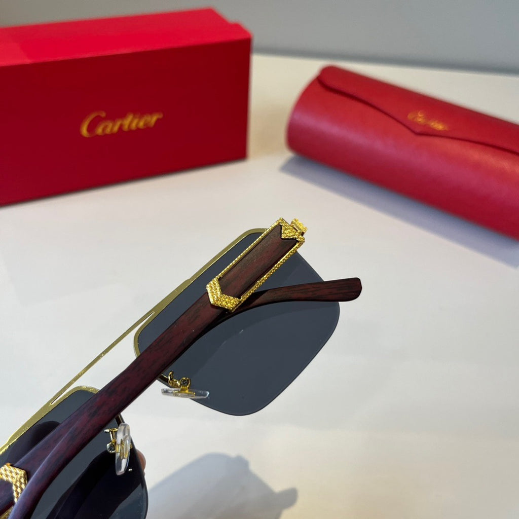 Cartier Lightweight Metal Rimless Silver Lens Sunglasses for Men & Wo - 432201 - detail image 5