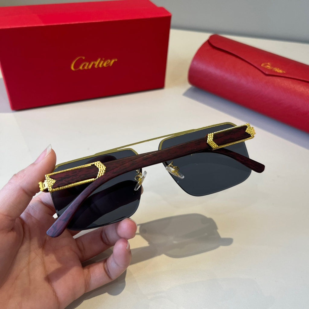 Cartier Lightweight Metal Rimless Silver Lens Sunglasses for Men & Wo - 432201 - detail image 4