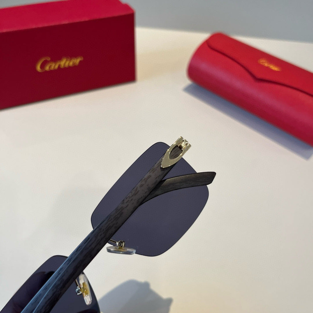 Cartier Lightweight Metal Rimless Black Lens Sunglasses for Men & Wom - 465760 - detail image 6