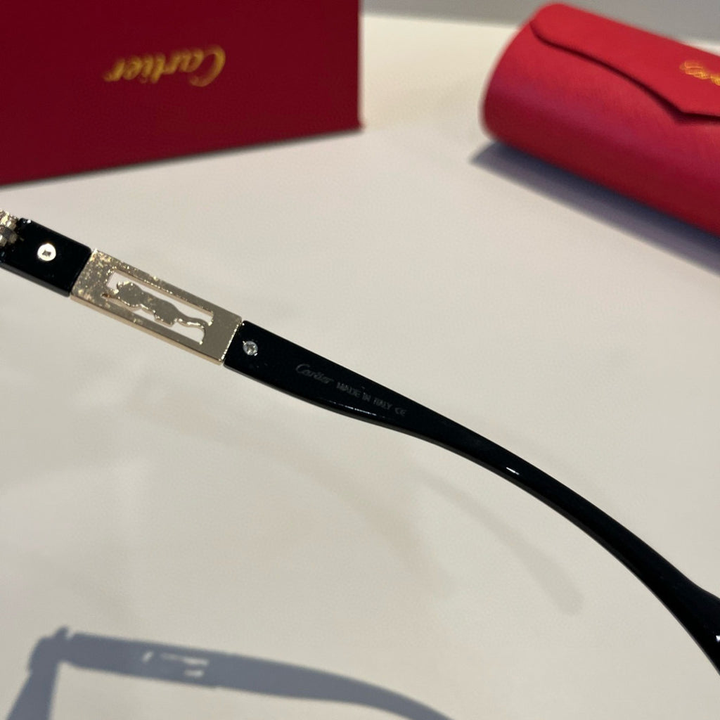 Cartier Lightweight Metal Rimless Black Lens Sunglasses for Men & Wom - 432204 - detail image 9