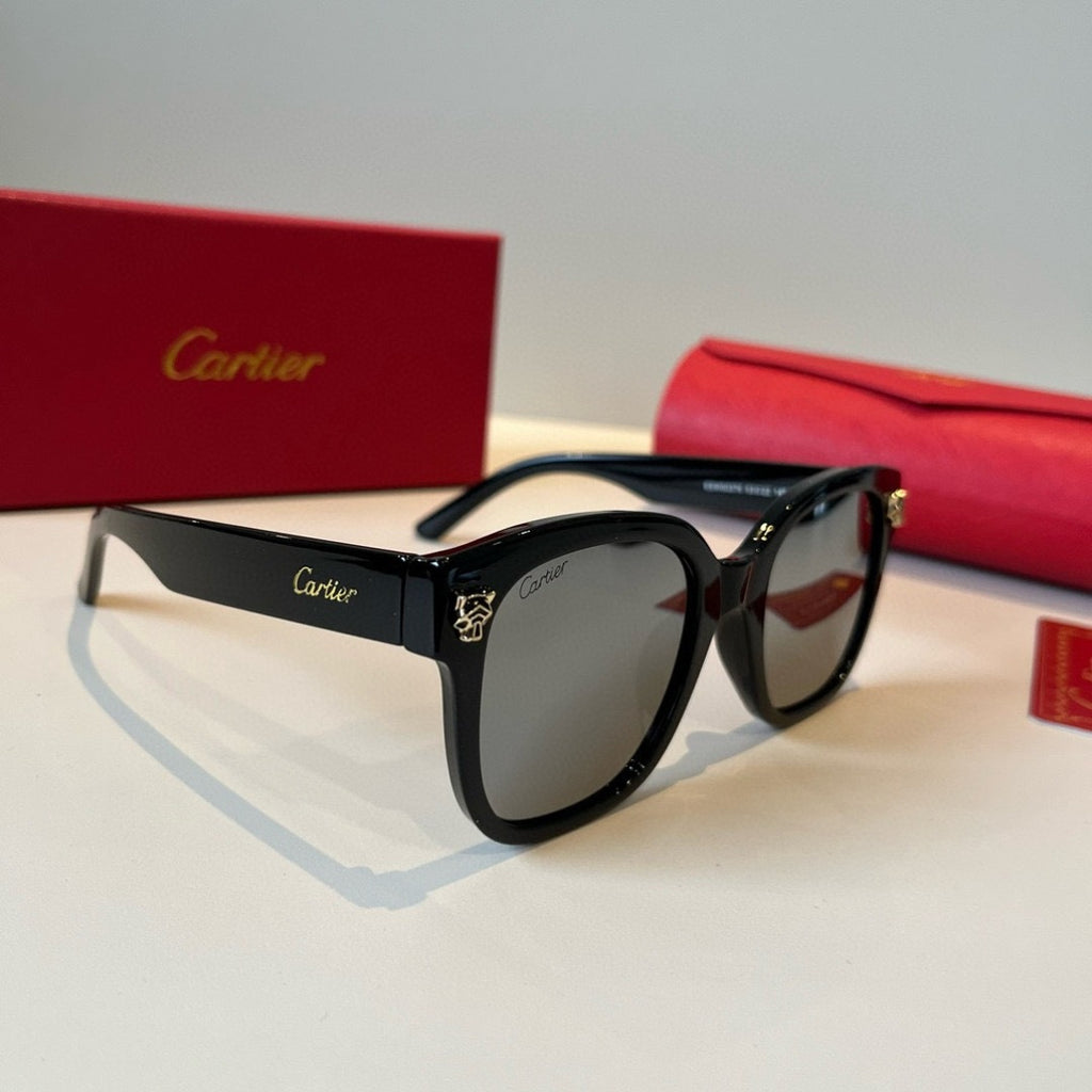 Cartier Lightweight Metal Rimless Black Lens Sunglasses for Men & Wom - 432205