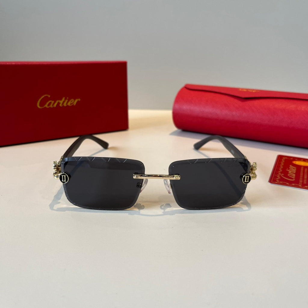Cartier Lightweight Metal Rimless Silver Lens Sunglasses for Men & Wo - 465764 - detail image 2