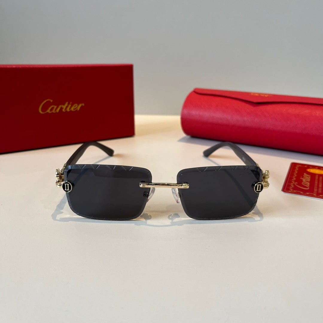Cartier Lightweight Metal Rimless Silver Lens Sunglasses for Men & Wo - 465764 - detail image 2
