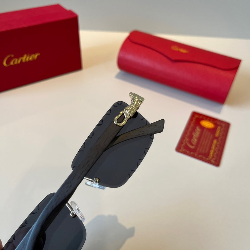 Cartier Lightweight Metal Rimless Silver Lens Sunglasses for Men & Wo - 432206 - detail image 8