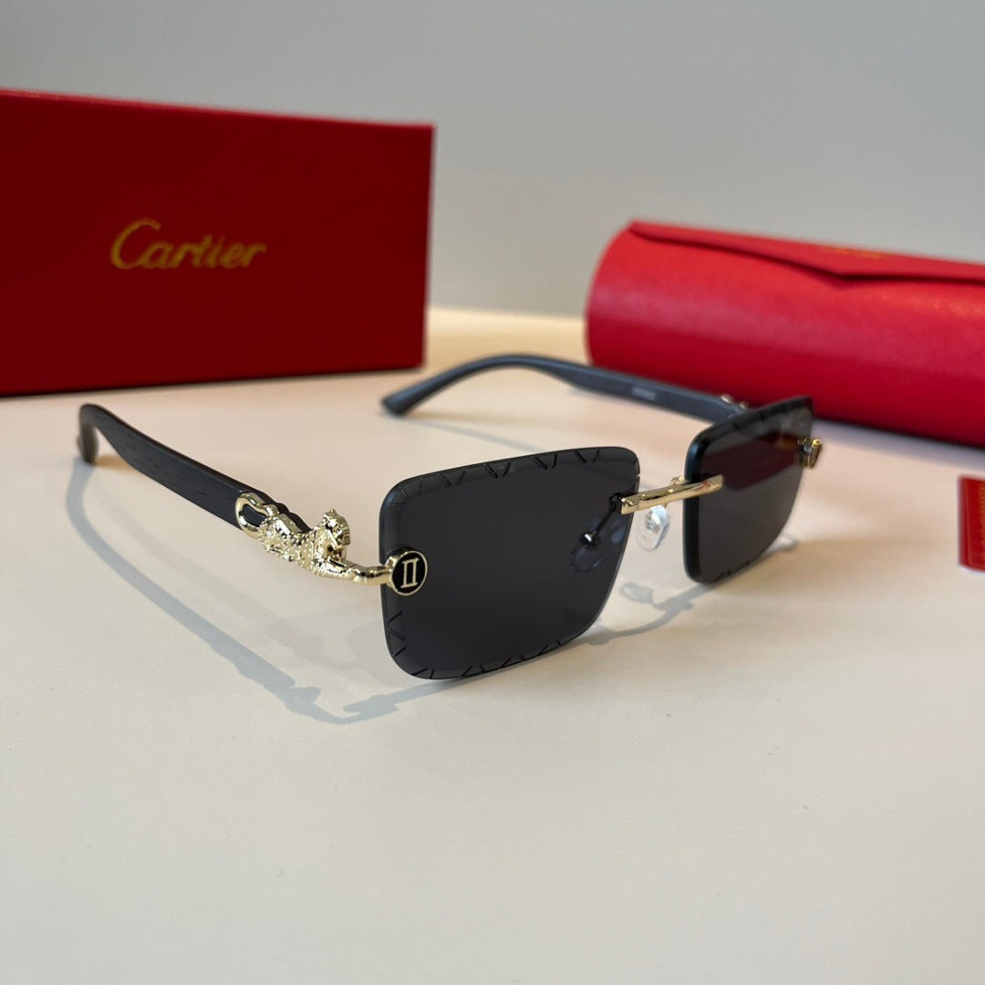 Cartier Lightweight Metal Rimless Silver Lens Sunglasses for Men & Wo - 465764
