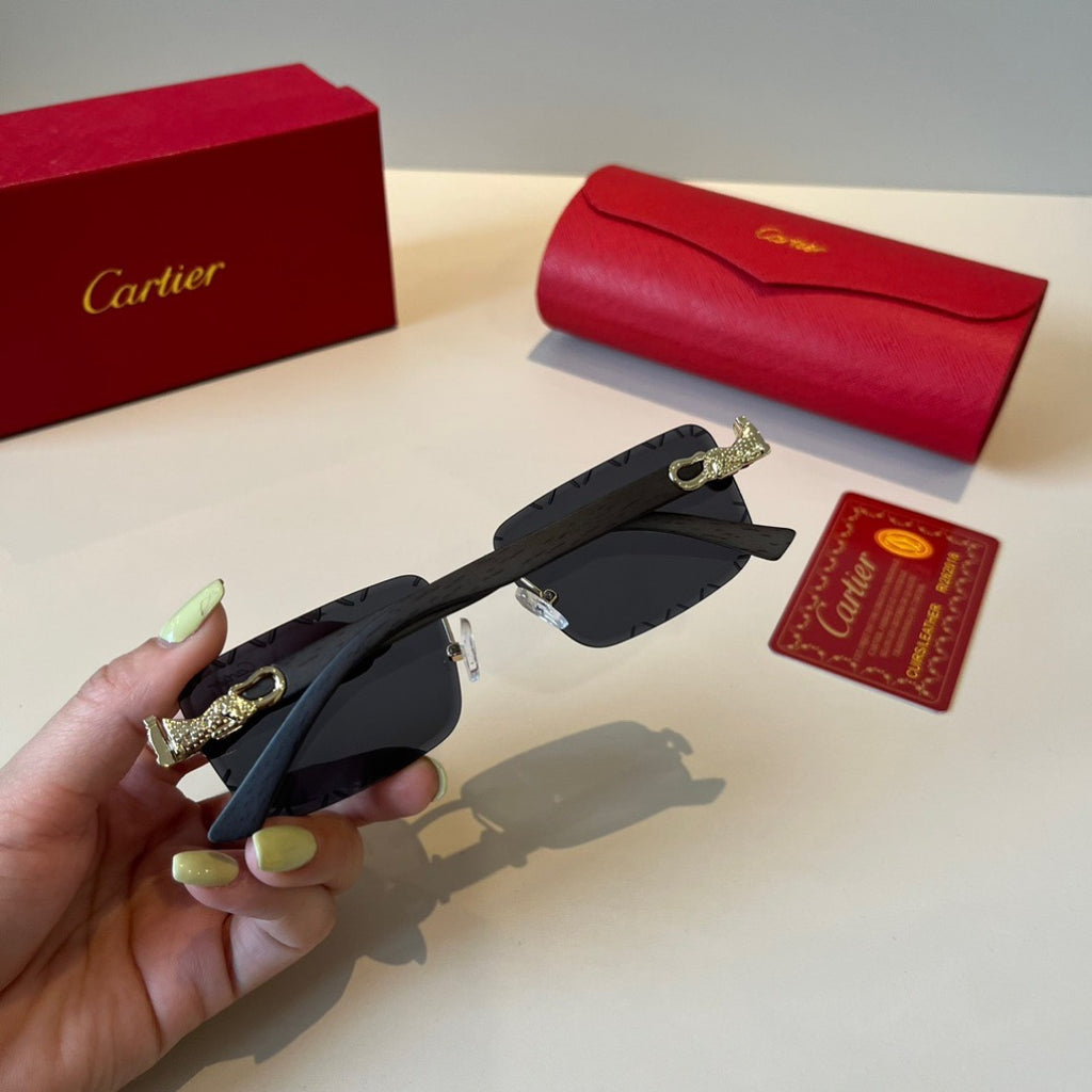 Cartier Lightweight Metal Rimless Silver Lens Sunglasses for Men & Wo - 432206 - detail image 5