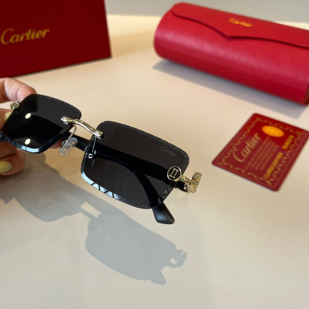 Cartier Lightweight Metal Rimless Silver Lens Sunglasses for Men & Wo - 432206 - detail image 6
