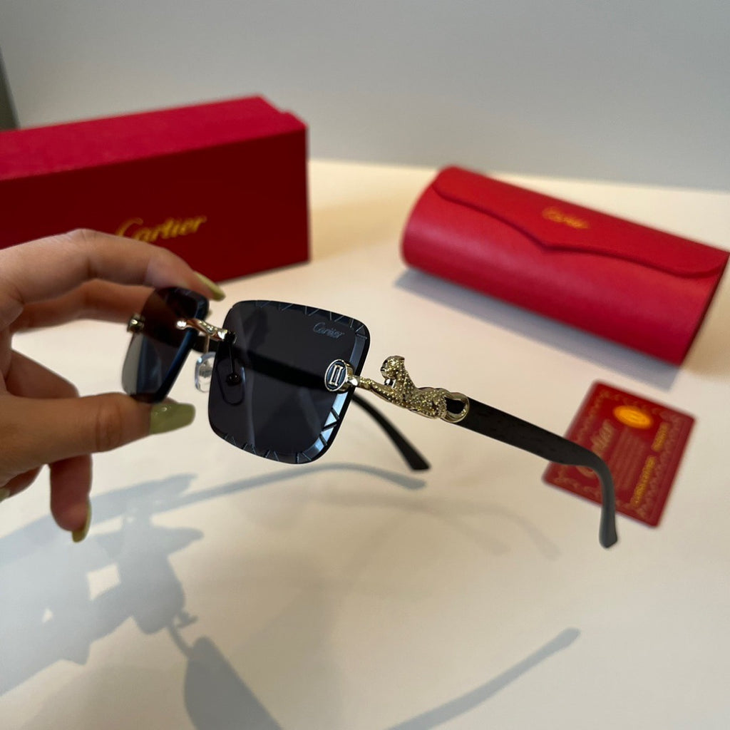Cartier Lightweight Metal Rimless Silver Lens Sunglasses for Men & Wo - 465764 - detail image 4