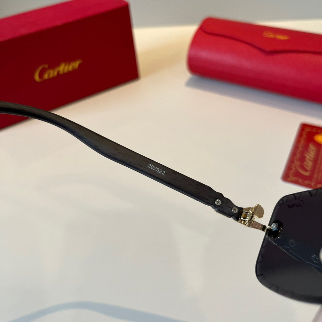 Cartier Lightweight Metal Rimless Silver Lens Sunglasses for Men & Wo - 432206 - detail image 10