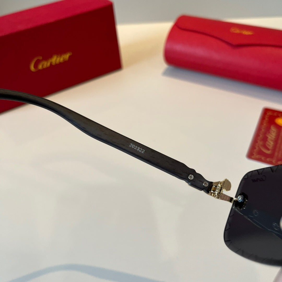 Cartier Lightweight Metal Rimless Silver Lens Sunglasses for Men & Wo - 432206 - detail image 10