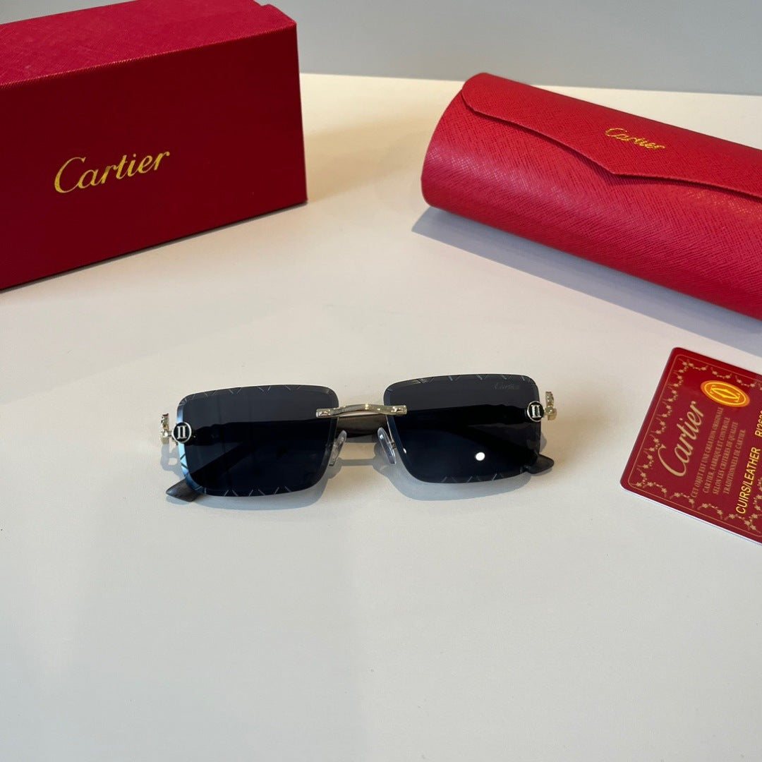 Cartier Lightweight Metal Rimless Silver Lens Sunglasses for Men & Wo - 465764 - detail image 7