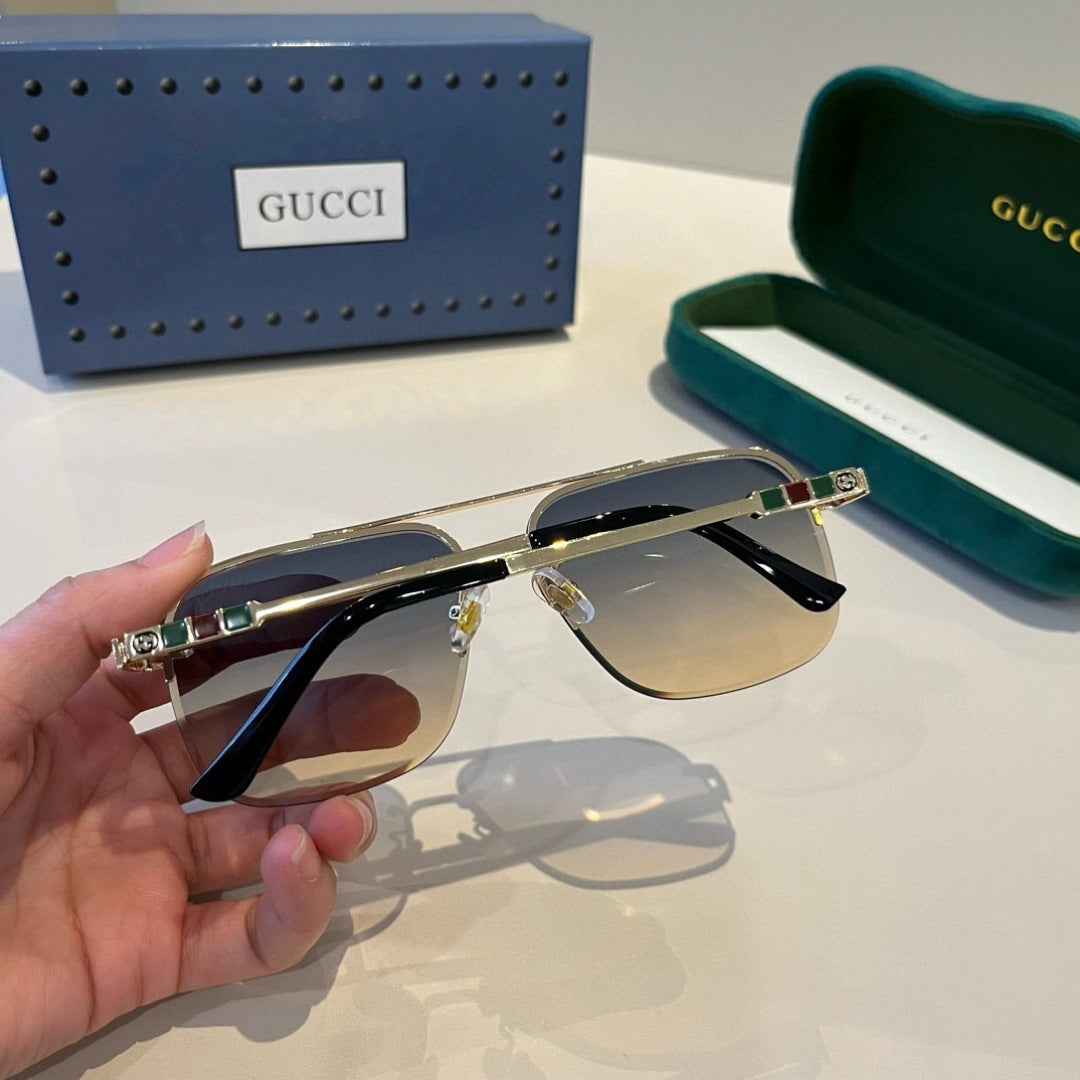 Gucci Metal Aviator Brown Lens Sunglasses for Men & Women - 464965 - detail image 6