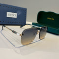 Gucci Metal Aviator Brown Lens Sunglasses for Men & Women - 464965