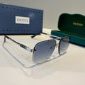 Gucci Metal Aviator Silver Lens Sunglasses for Men & Women - 464966