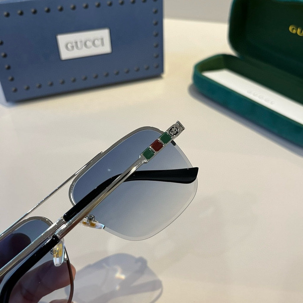 Gucci Metal Aviator Silver Lens Sunglasses for Men & Women - 464966 - detail image 7