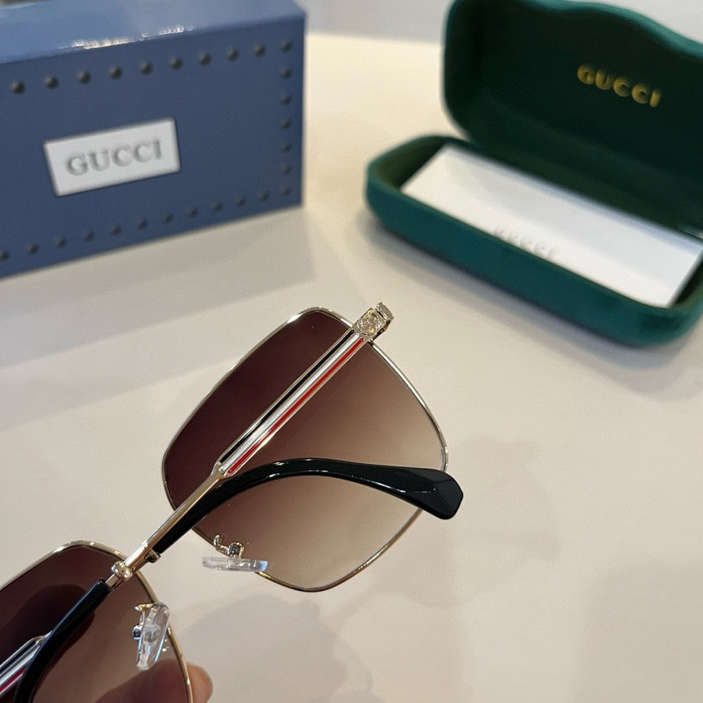 Gucci Metal Aviator Brown Lens Sunglasses for Men & Women - 464971 - detail image 7