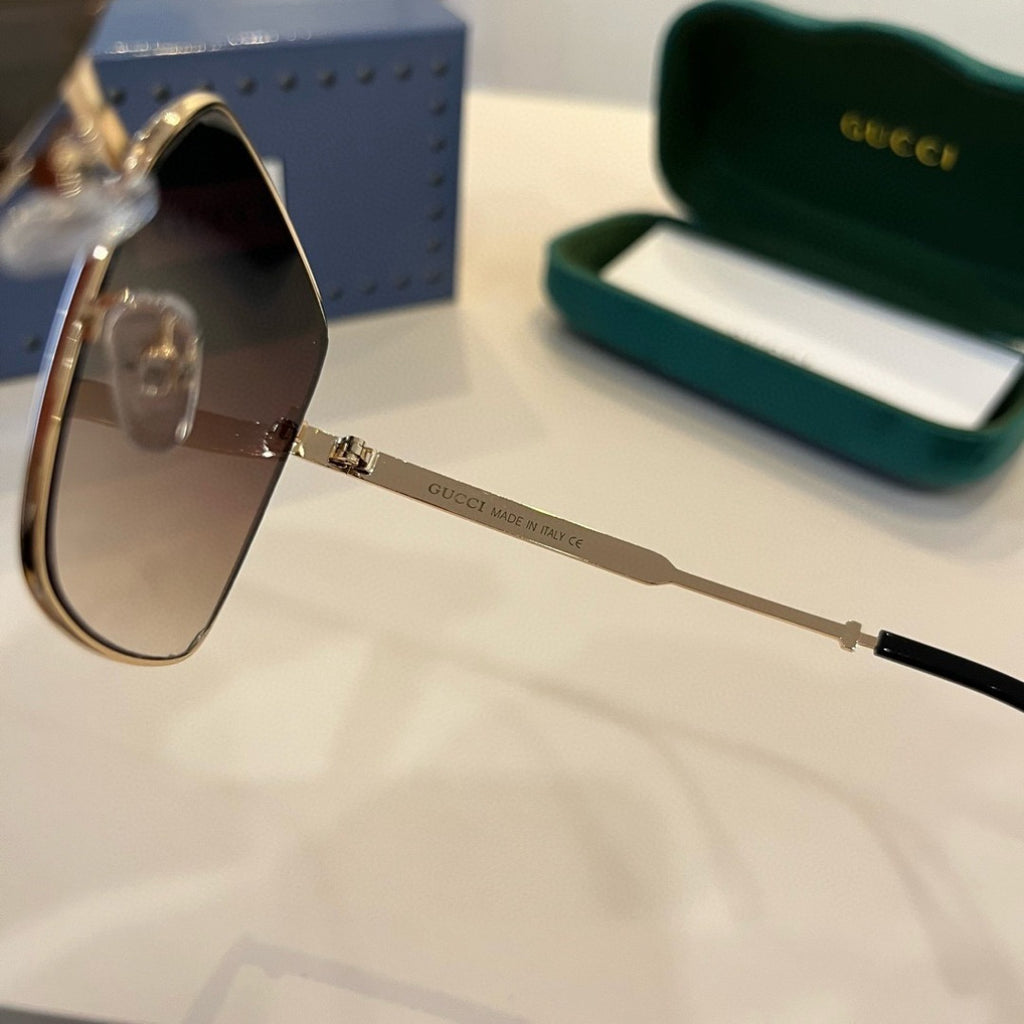 Gucci Metal Aviator Brown Lens Sunglasses for Men & Women - 464971 - detail image 9
