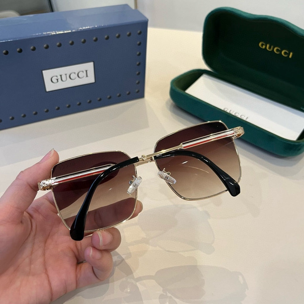 Gucci Metal Aviator Brown Lens Sunglasses for Men & Women - 464971 - detail image 8