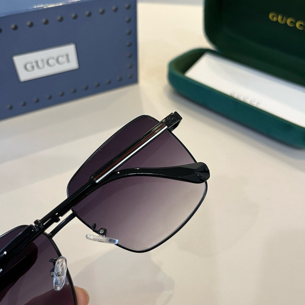Gucci Metal Aviator Black Lens Sunglasses for Men & Women - 464972 - detail image 9