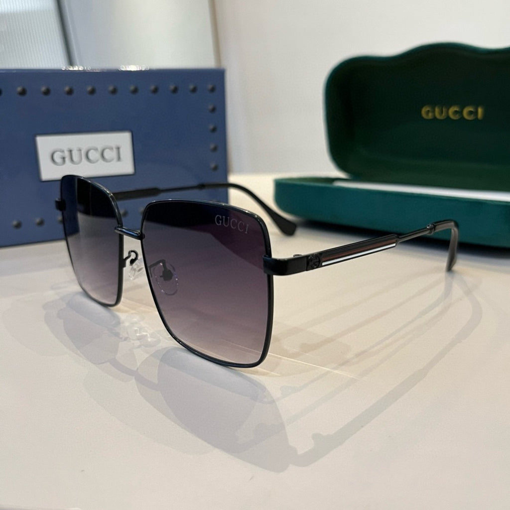 Gucci Metal Aviator Black Lens Sunglasses for Men & Women - 464972 - detail image 3