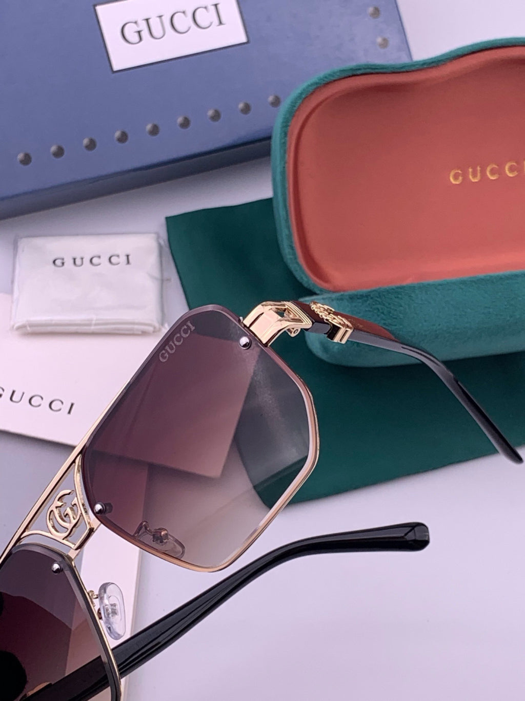 Gucci G21746 Aviator Black Lens Sunglasses for Men & Women - 431442 - detail image 3