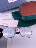 Gucci G21746 Aviator Black Lens Sunglasses for Men & Women - 431443
