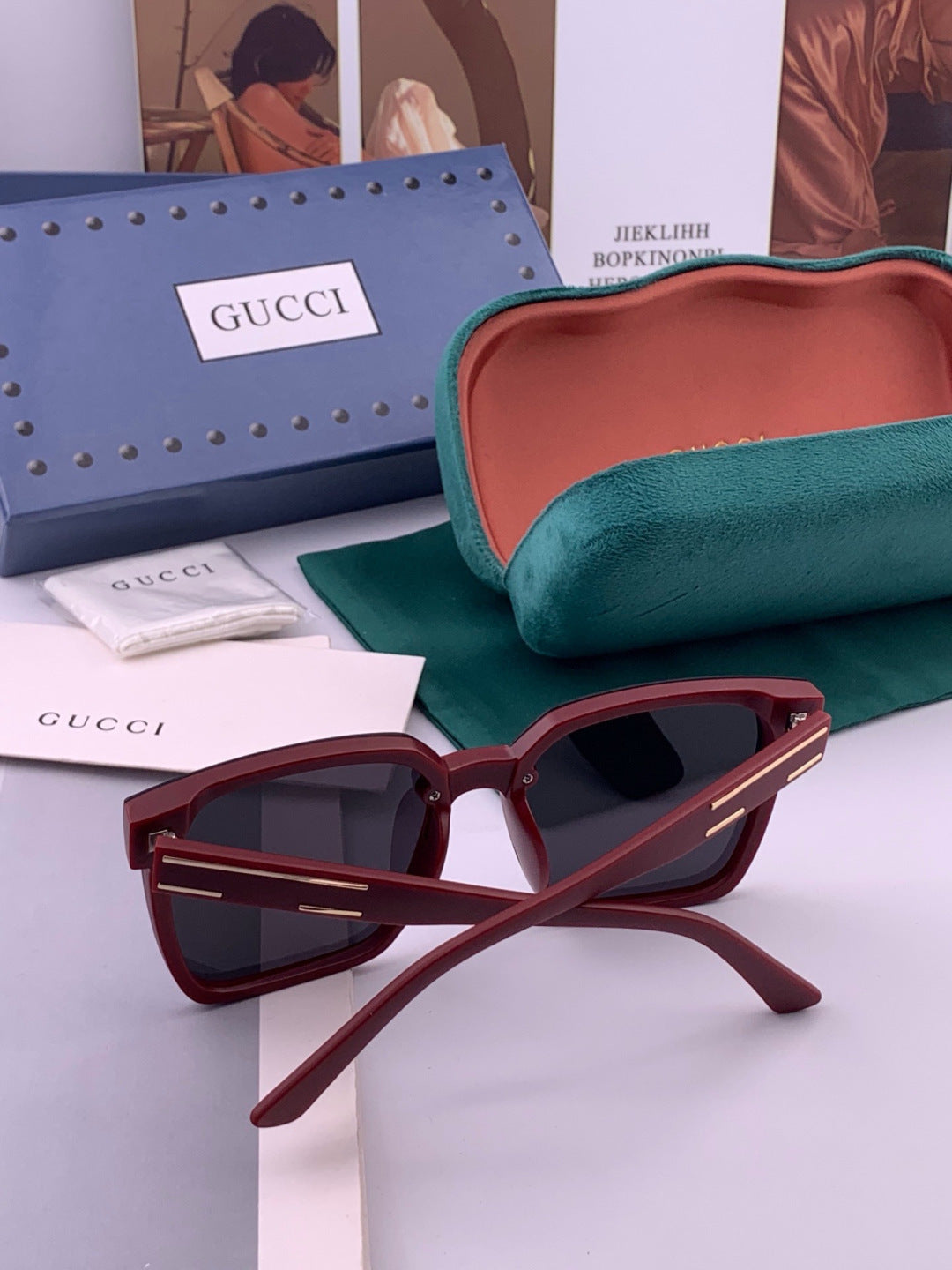 Gucci G7292 Polarized Square Gold Lens Sunglasses for Men & Women - 431447 - detail image 3