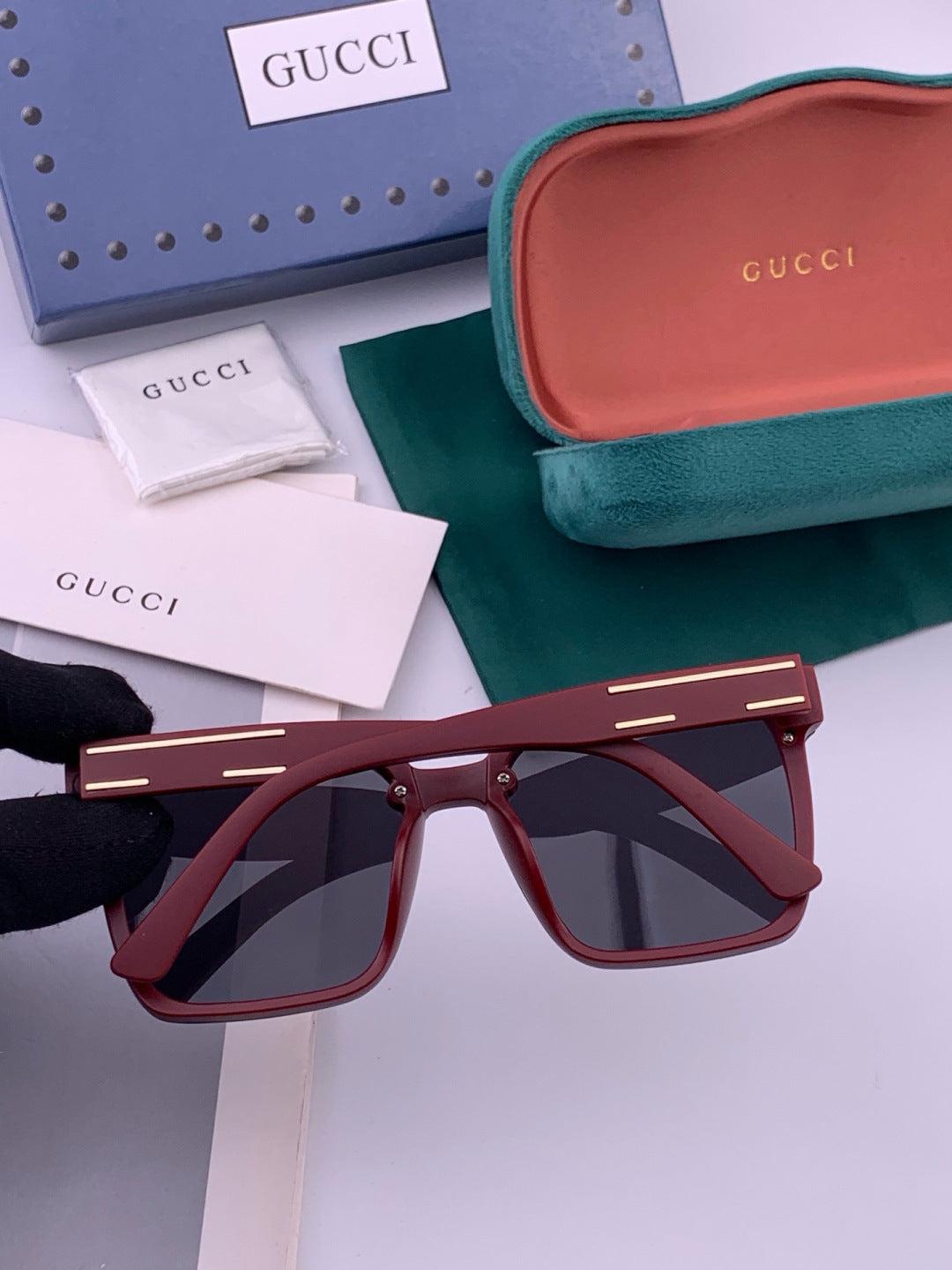 Gucci G7292 Polarized Square Gold Lens Sunglasses for Men & Women - 431447 - detail image 5