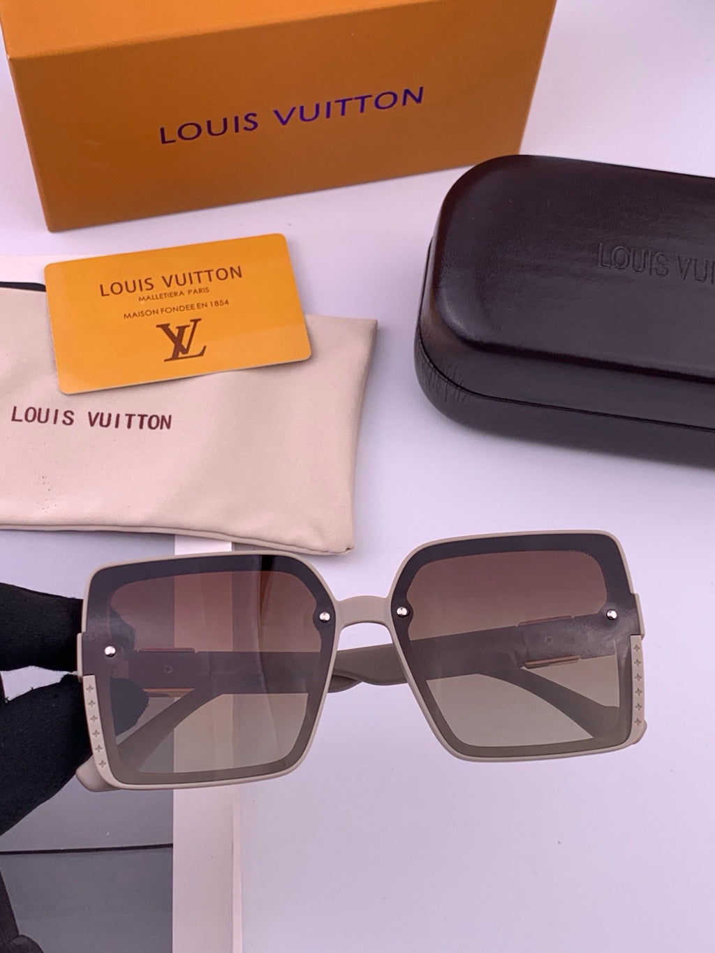 Louis Vuitton L1845 Polarized Square Black Lens Sunglasses for Men & - 431291