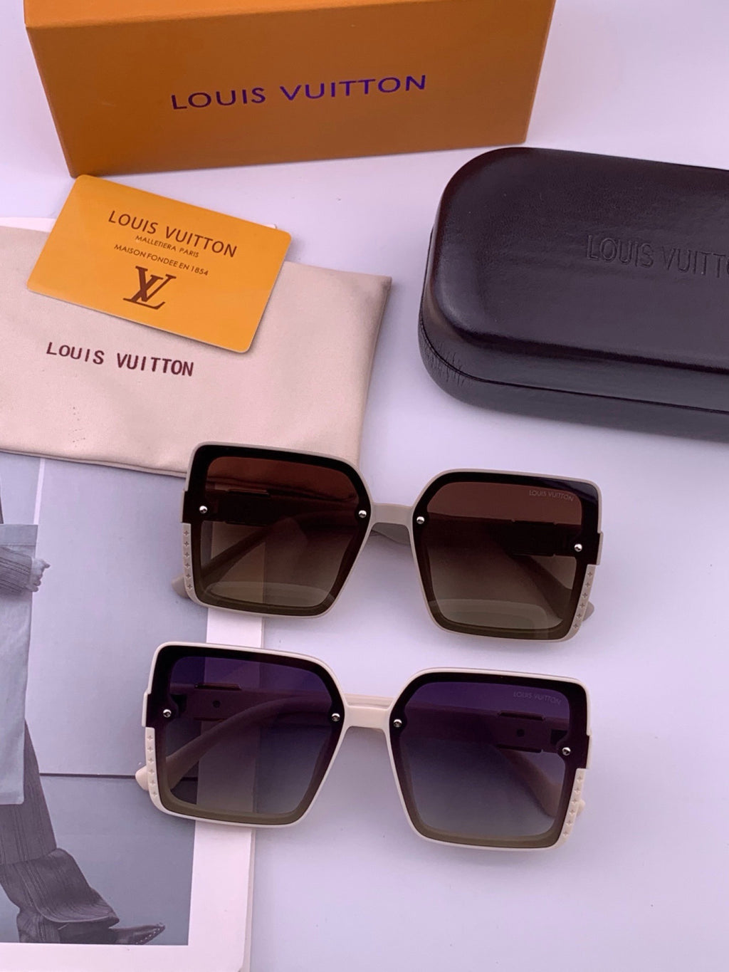 Louis Vuitton L1845 Polarized Square Black Lens Sunglasses for Men & - 431291 - detail image 7