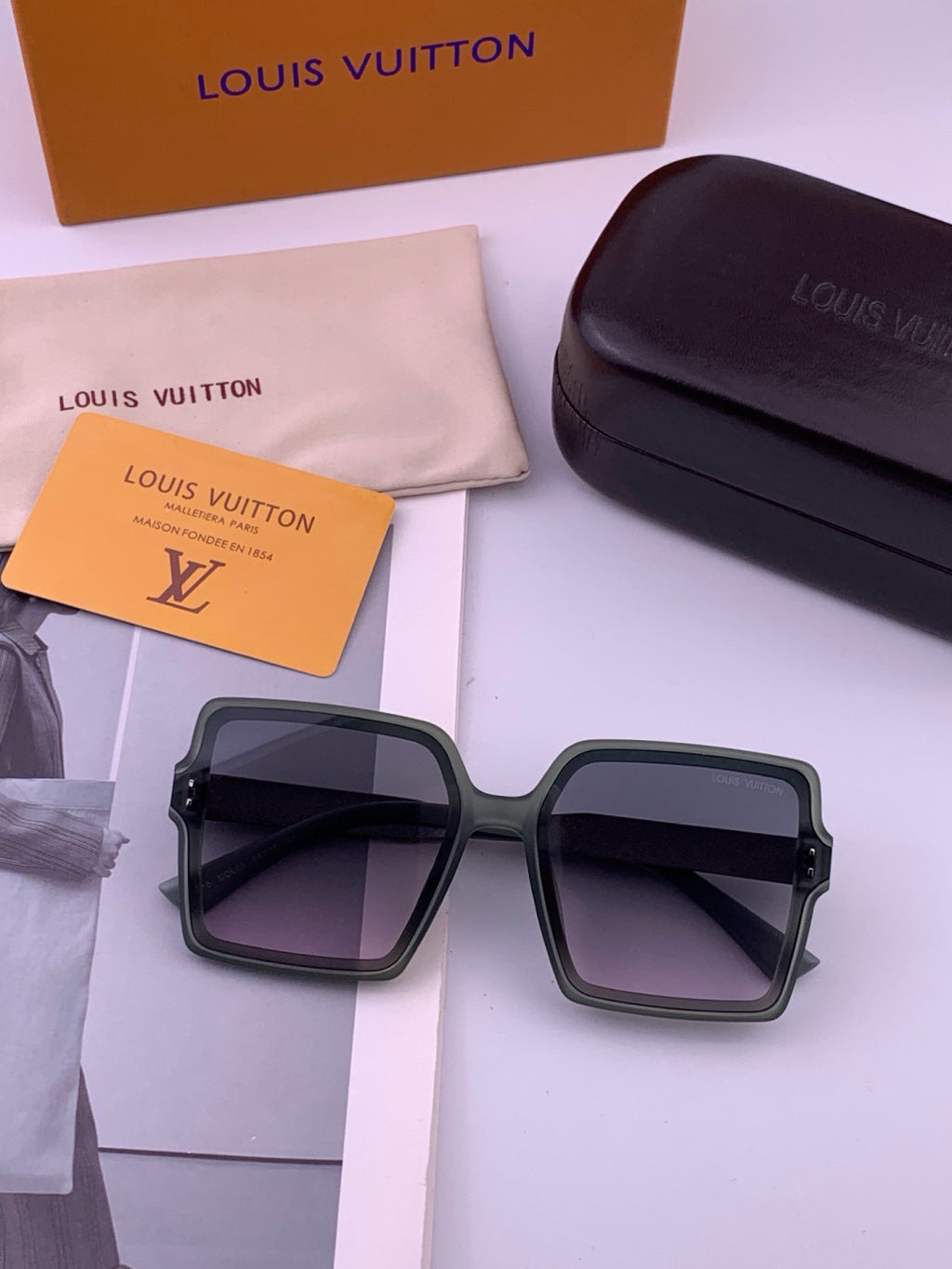 Louis Vuitton L1577 Polarized Square Gray Lens Sunglasses for Men & W - 431292 - detail image 6