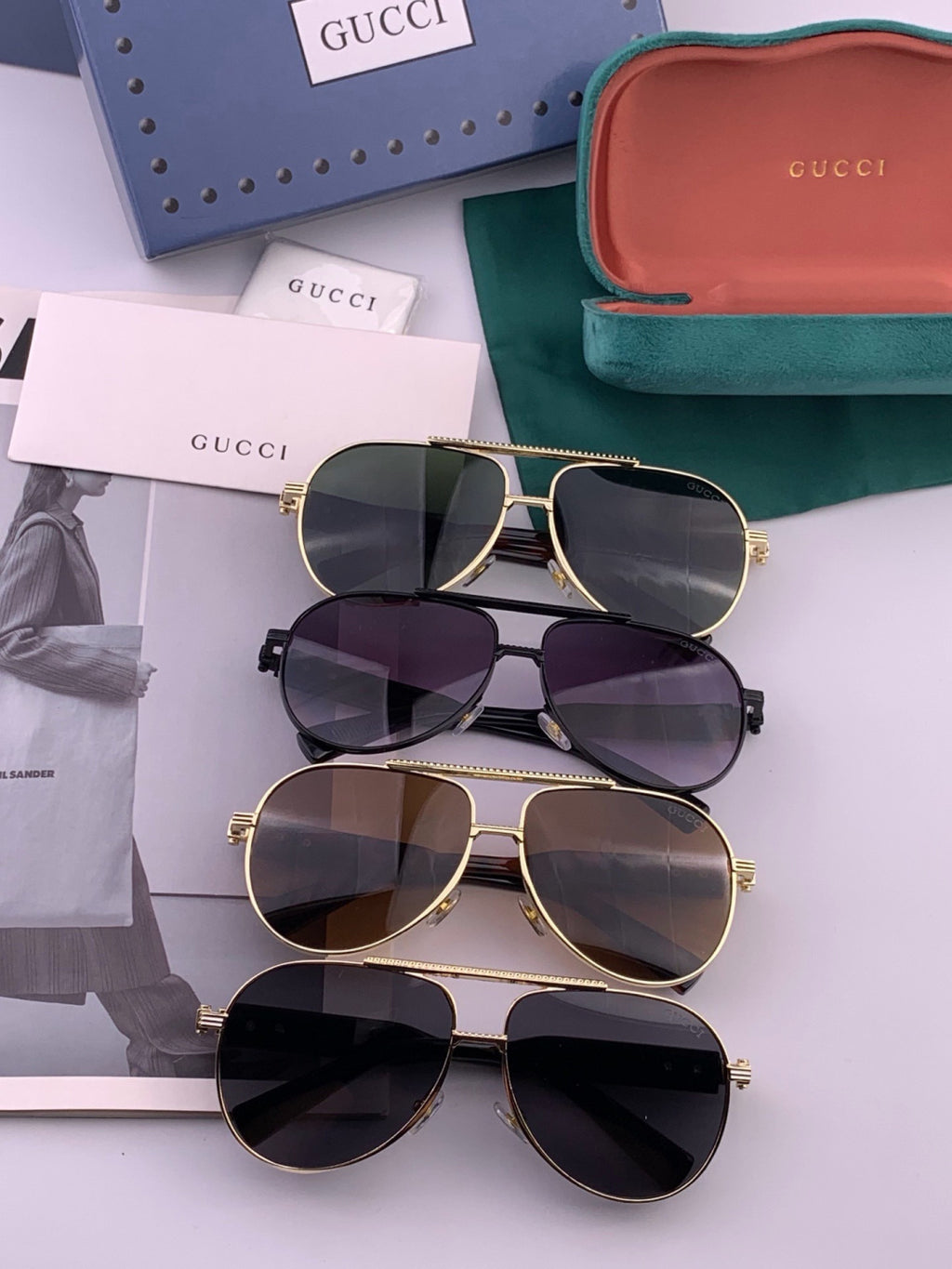 Gucci G08893 Aviator Black Lens Sunglasses for Men & Women - 431450 - detail image 7