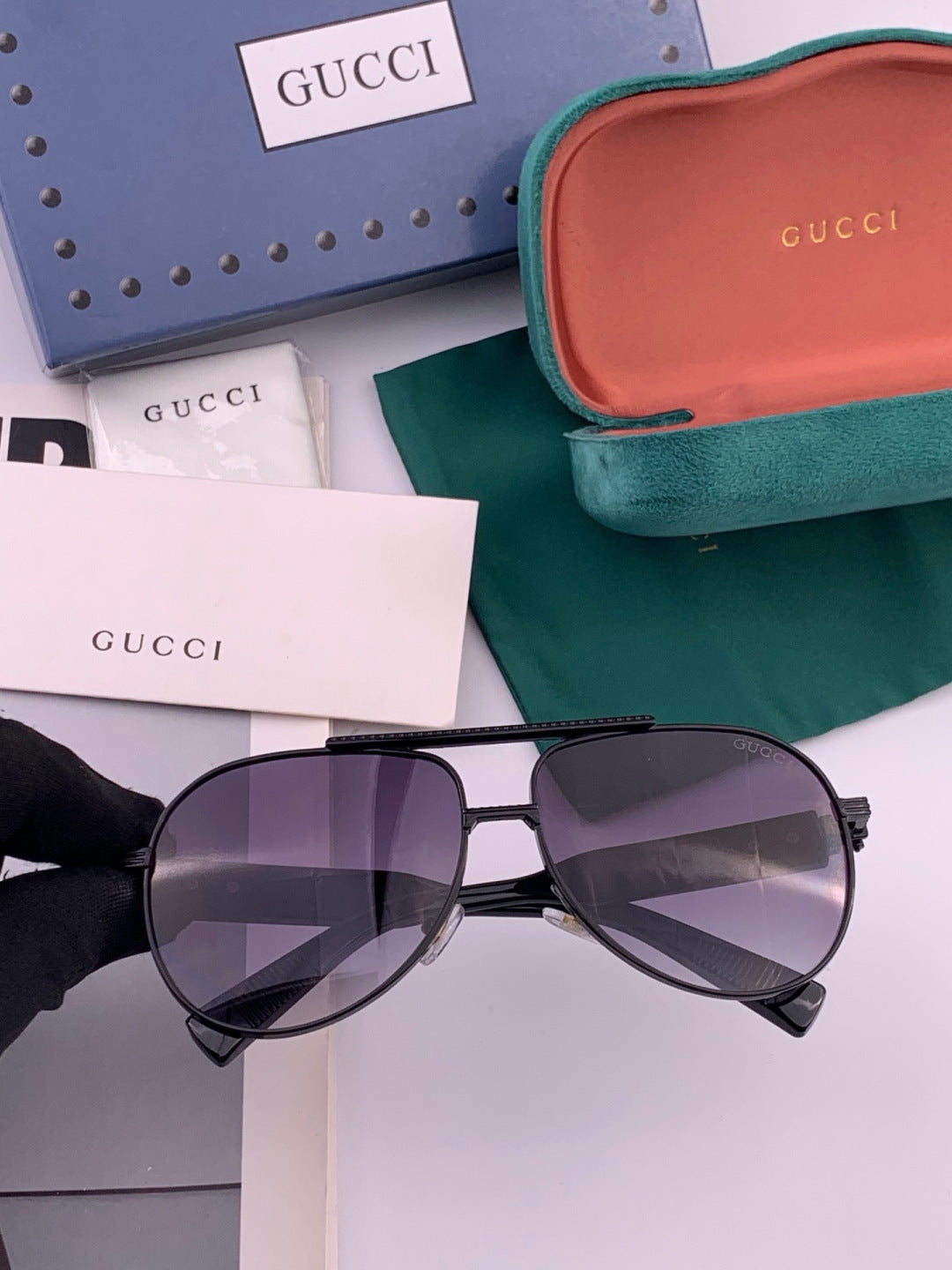 Gucci G08893 Aviator Black Lens Sunglasses for Men & Women - 431451 - detail image 2